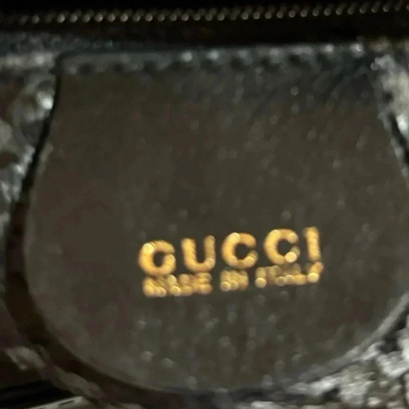 Gucci black leather handbag with bamboo strap - Picture 6 of 12